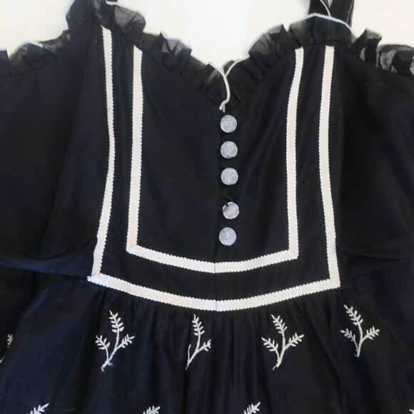 Womens Anna Sui Black, White Top 2 - Picture 4 of 6